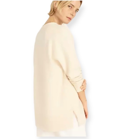 J Crew Stretch Wool V Neck Tunic Cream - Picture 2 of 11